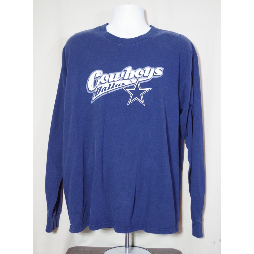 Dallas Cowboys Authentic Apparel Mens XL Long Sleeve Graphic T-Shirt Navy Blue